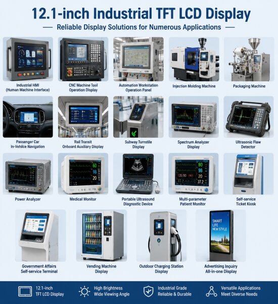 12.1-inch high brightness LCD display